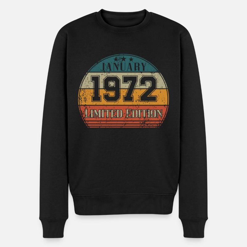 Anniversaire - Edition Limitée Janvier 1972 - Pull Premium bio Homme - noir