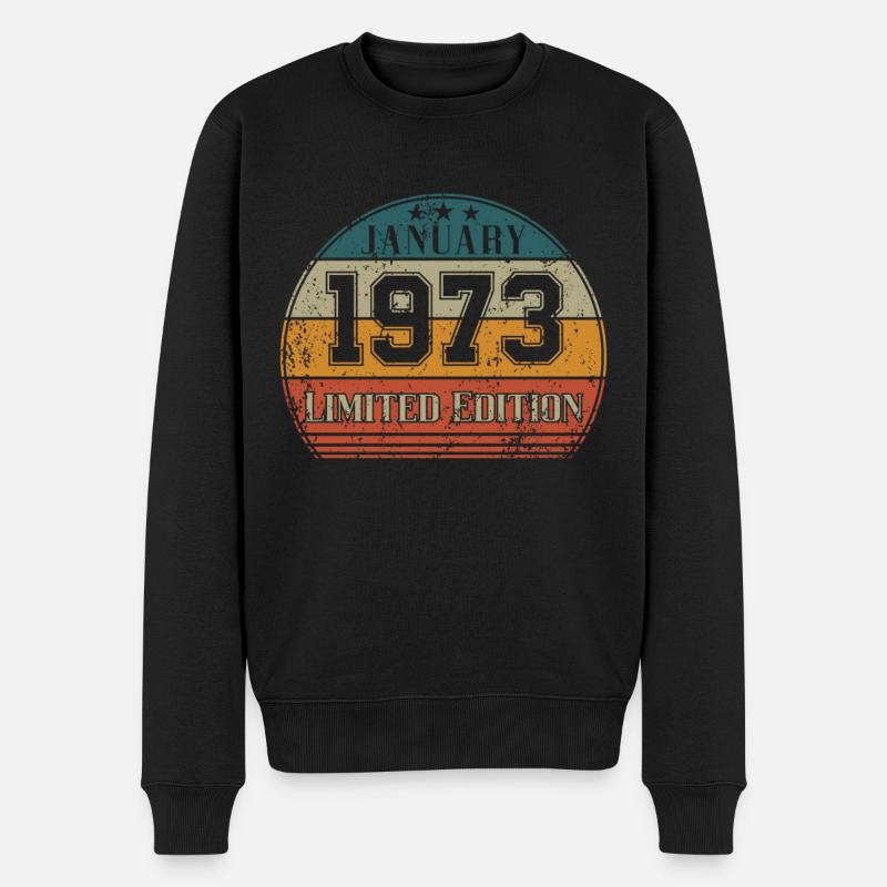 Anniversaire - Edition Limitée Janvier 1973 - Pull Premium bio Homme - noir