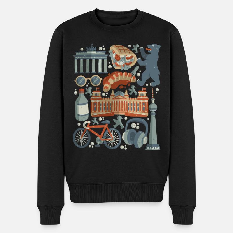 Berlin - Männer Premium Bio Pullover - Schwarz