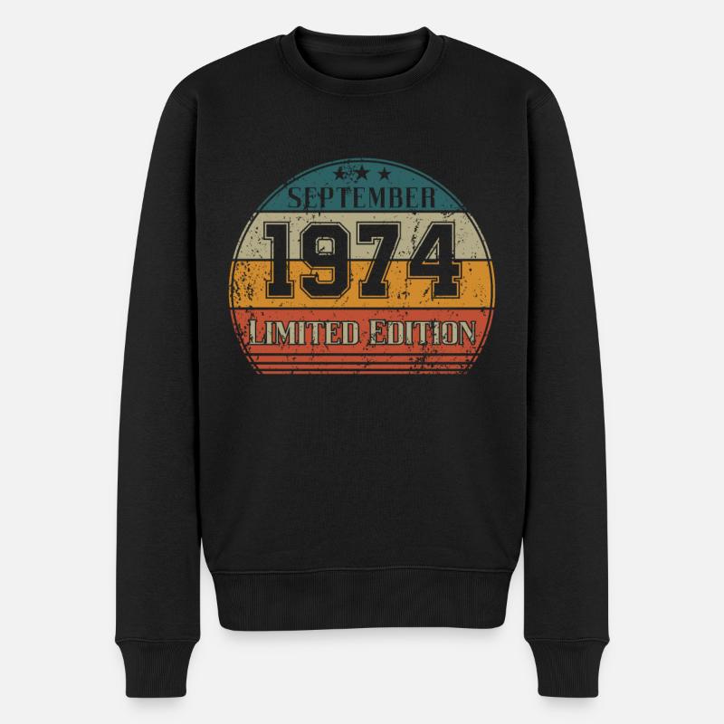 Anniversaire - Édition limitée septembre 1974 - Pull Premium bio Homme - noir