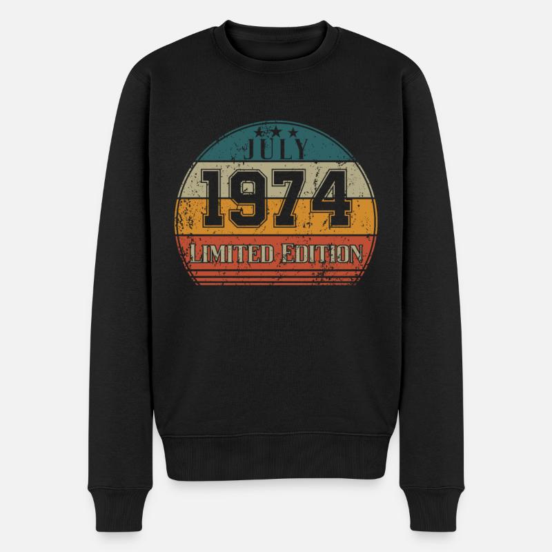Anniversaire - Edition Limitée Juillet 1974 - Pull Premium bio Homme - noir