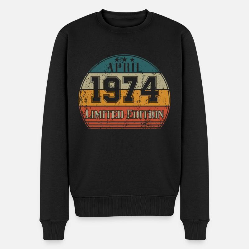 Anniversaire - Edition Limitée Avril 1974 - Pull Premium bio Homme - noir