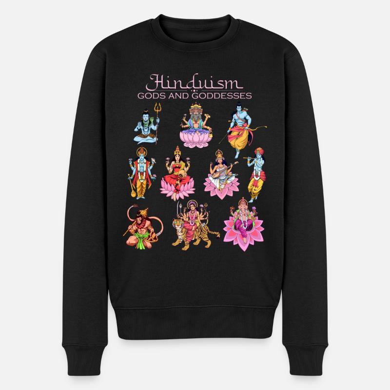 Götter im Hinduismus - Männer Premium Bio Pullover - Schwarz