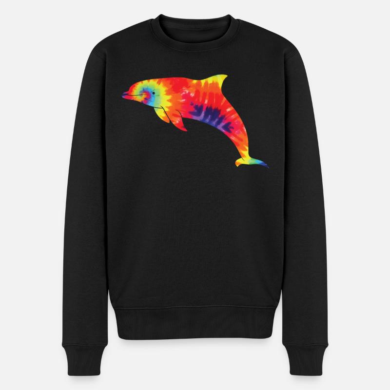 Dauphin Tie Dye - Pull Premium bio Homme - noir