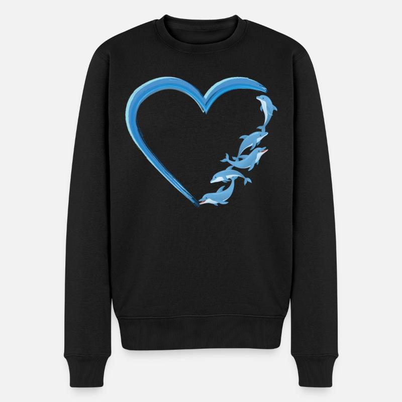 Coeur de dauphin - Pull Premium bio Homme - noir