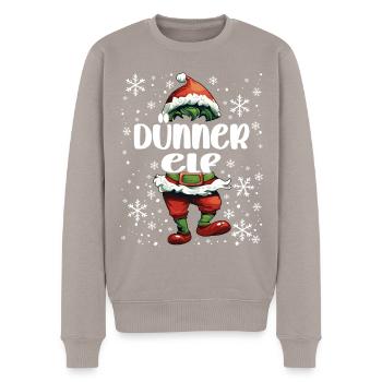 Weihnachtsoutfit Dünner Elf - Männer Premium Bio Pullover - Taupe - Vorne - Nico (187cm)