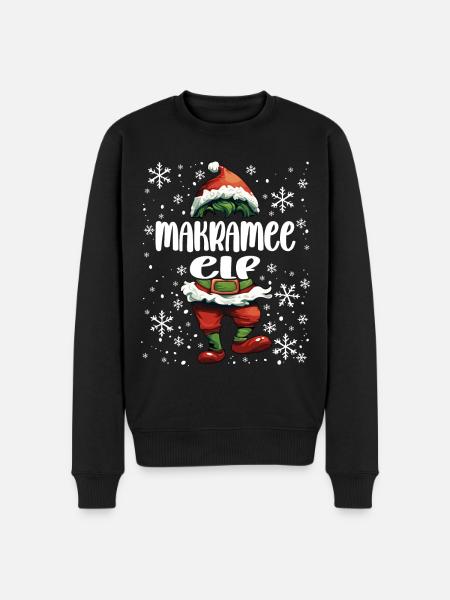 Weihnachtsoutfit Makramee Elf - Männer Premium Bio Pullover - Schwarz