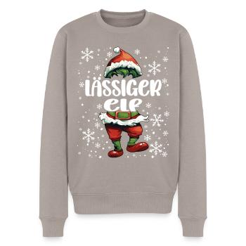Weihnachtsoutfit Lässiger Elf - Männer Premium Bio Pullover - Taupe - Vorne - Nico (187cm)