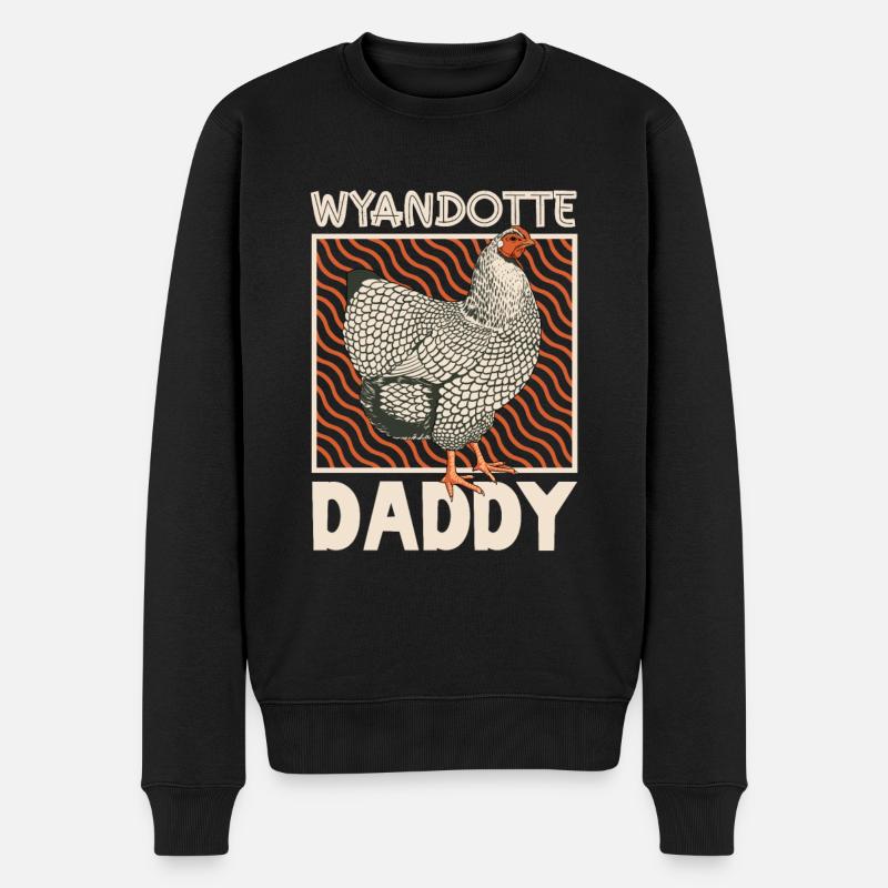 Wyandotte Papa - Männer Premium Bio Pullover - Schwarz