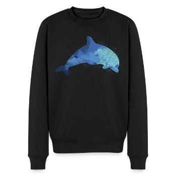 Dolphin Marine Life - Männer Premium Bio Pullover - Schwarz - Vorne - Nico (187cm)