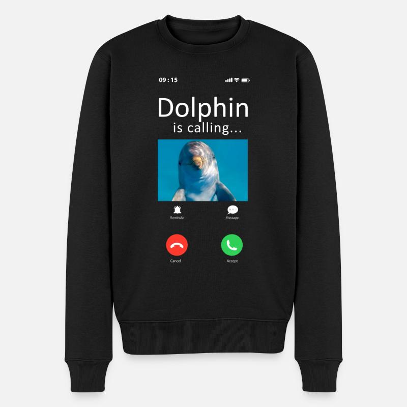 Dolphin Phone Display Dolphin Is - Men's Premium Organic Jumper - black