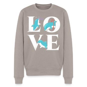 Dolphin Love - Männer Premium Bio Pullover - Taupe - Vorne - Nico (187cm)