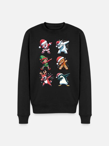 Dabbing Christmas Figurer Dab Christmas - Økologisk premium-sweatshirt til mænd - sort