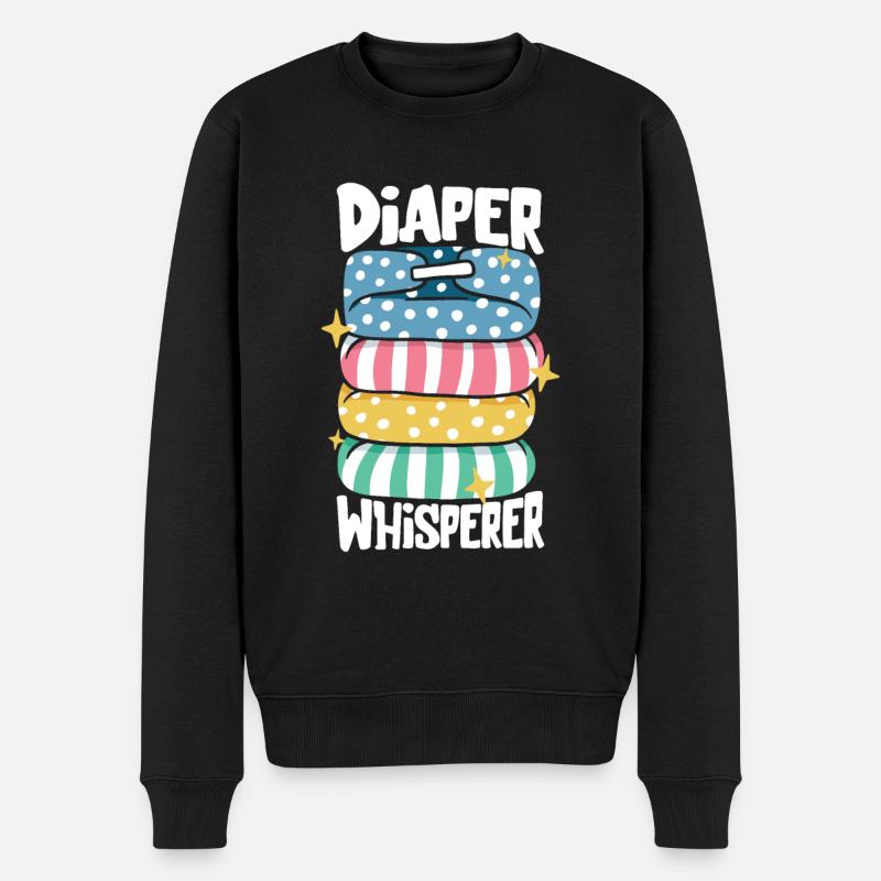 Windelflüsterer - Windelwechseln - Männer Premium Bio Pullover - Schwarz
