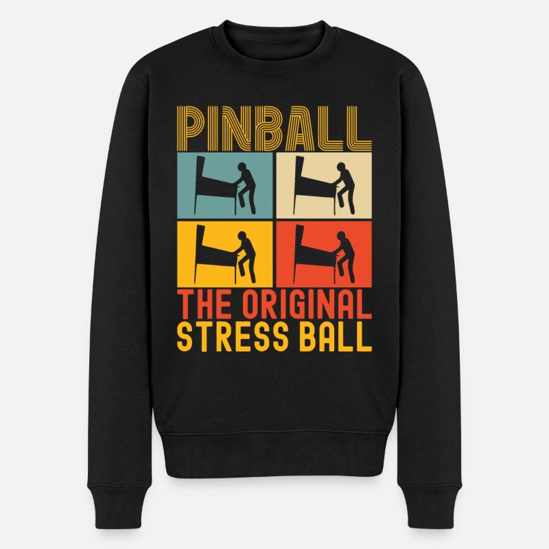 Pinball Flipper - Männer Premium Bio Pullover - Schwarz