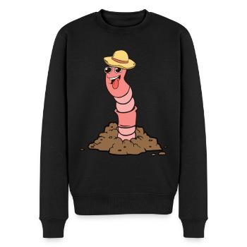 Drôle de ver de terre compostage vermifuge - Pull Premium bio Homme - noir - Devant - Nico (187cm)