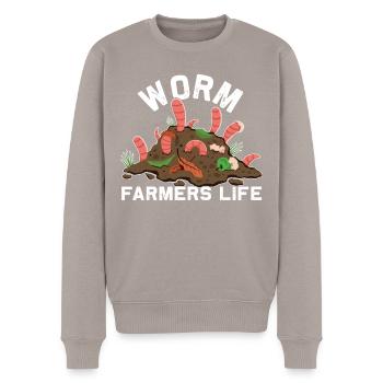 Ver de terre Vermicompost Ver de vermicompost Ver de fermier - Pull Premium bio Homme - taupe - Devant - Nico (187cm)