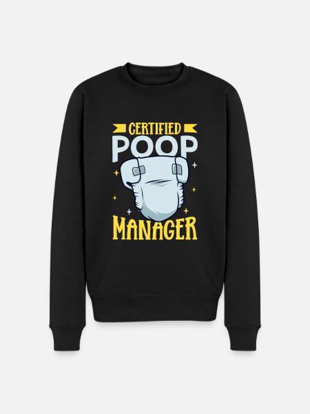 Zertifizierter Kaka Manager - Windelwechseln - Männer Premium Bio Pullover - Schwarz