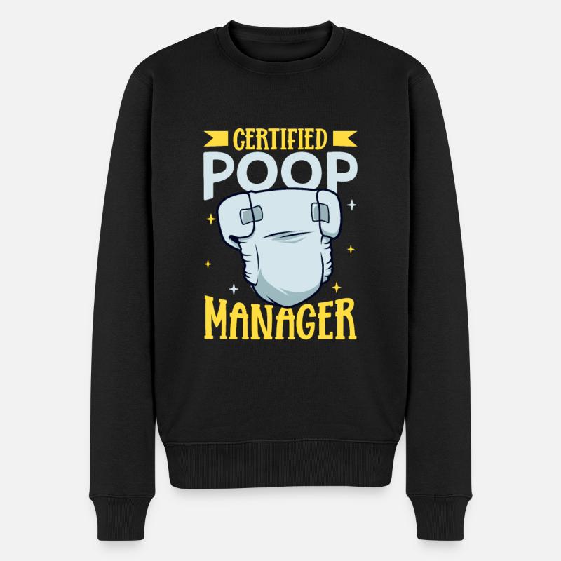 Zertifizierter Kaka Manager - Windelwechseln - Männer Premium Bio Pullover - Schwarz