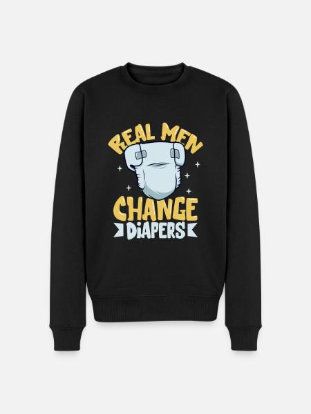 Real men change diapers - Men's Premium Organic Jumper - black
