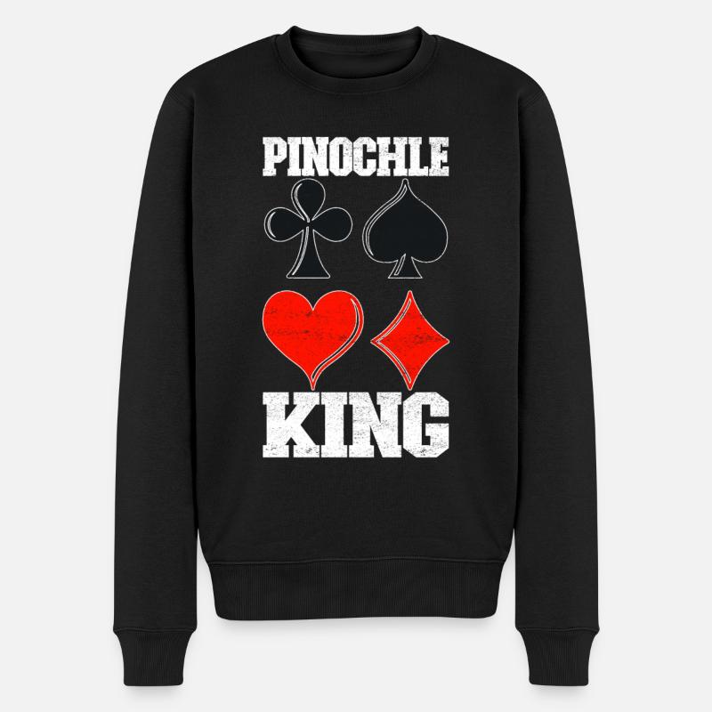 Binokel Pinochle - Männer Premium Bio Pullover - Schwarz