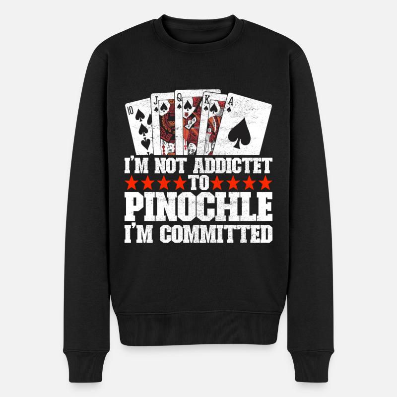 Binokel Pinochle - Männer Premium Bio Pullover - Schwarz
