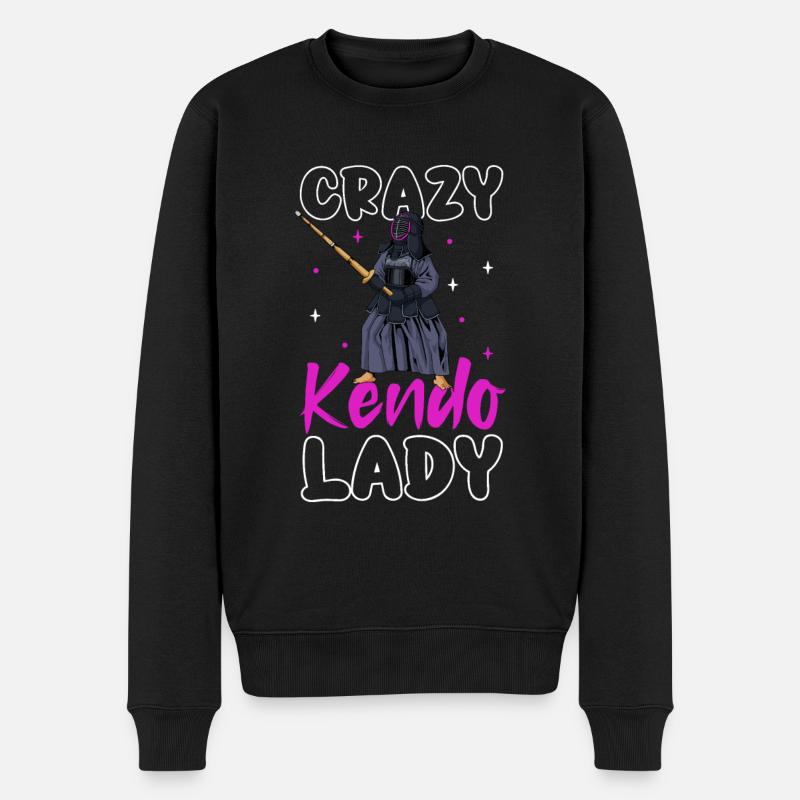 Crazy Kendo Lady - Kendo - Men's Premium Organic Jumper - black