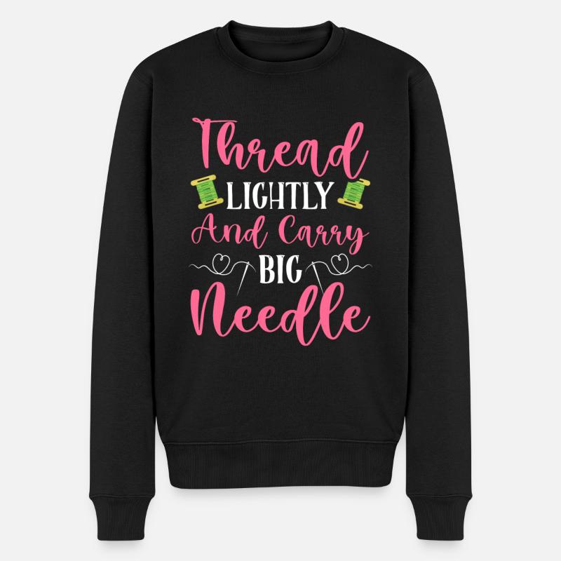 Fun cross stitch embroidery stitch - Men's Premium Organic Jumper - black