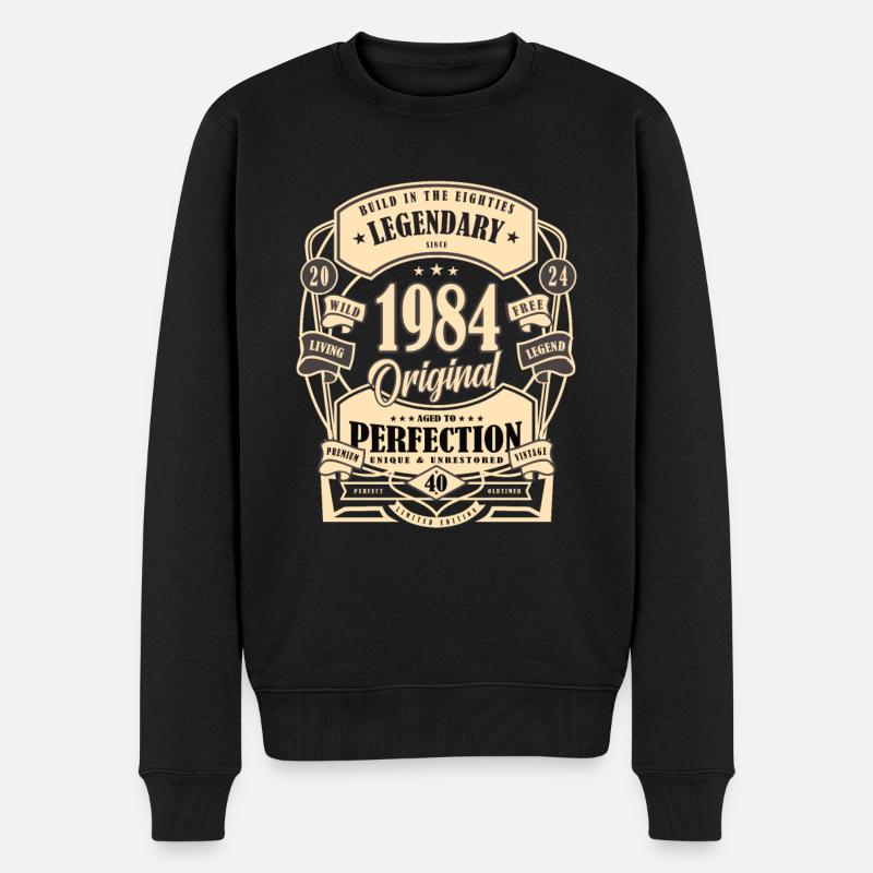 40. Geburtstag, Geschenk, Legende, Original, 1984 - Männer Premium Bio Pullover - Schwarz