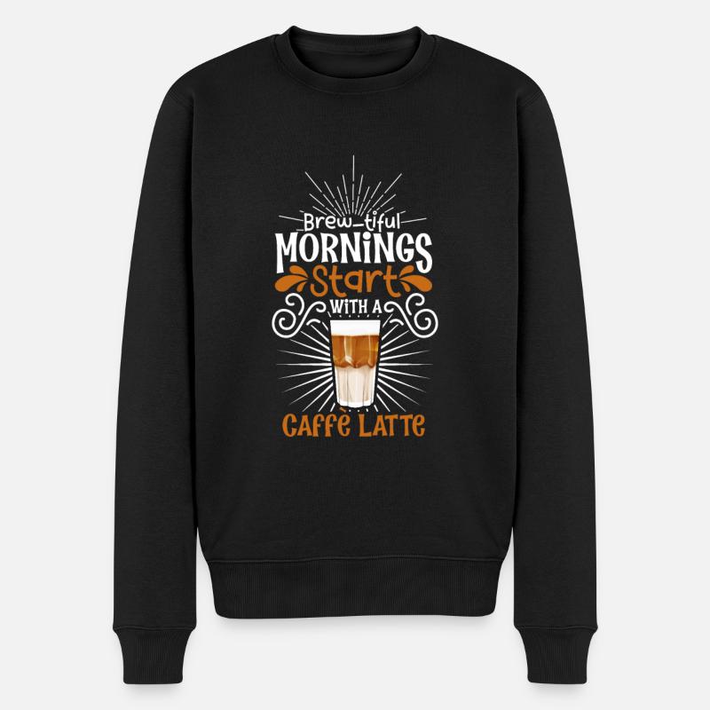 Bonjour avec Caffè Latte - Pull Premium bio Homme - noir