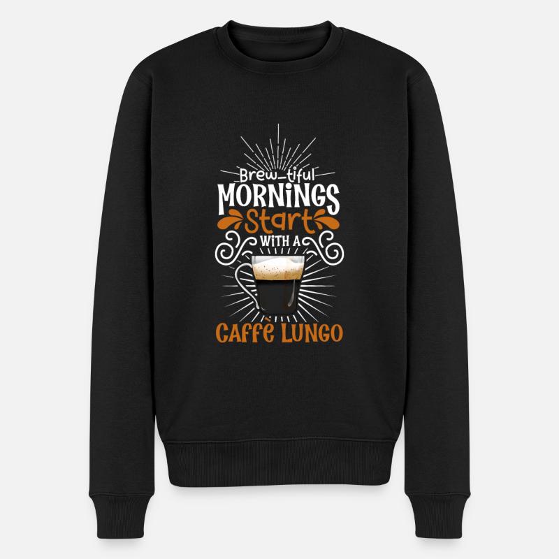 Bonjour avec Caffè Lungo - Pull Premium bio Homme - noir