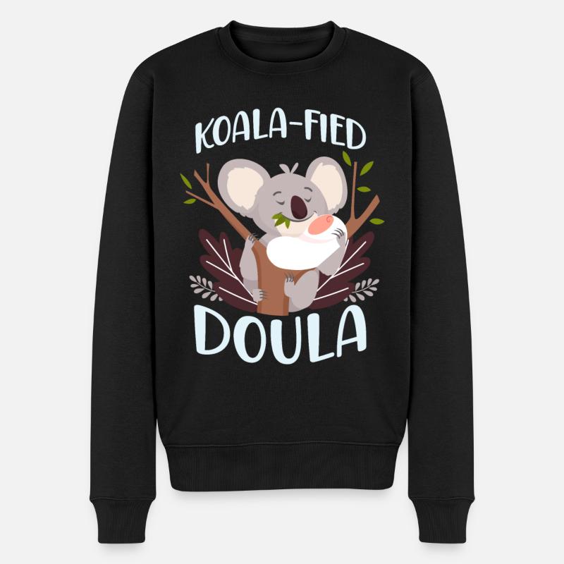 Doula accoucheuse Koala - Pull Premium bio Homme - noir