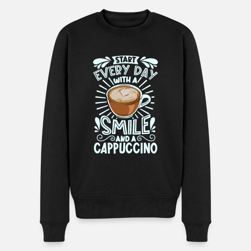 Smile with cappuccino - Men's Premium Organic Jumper - black