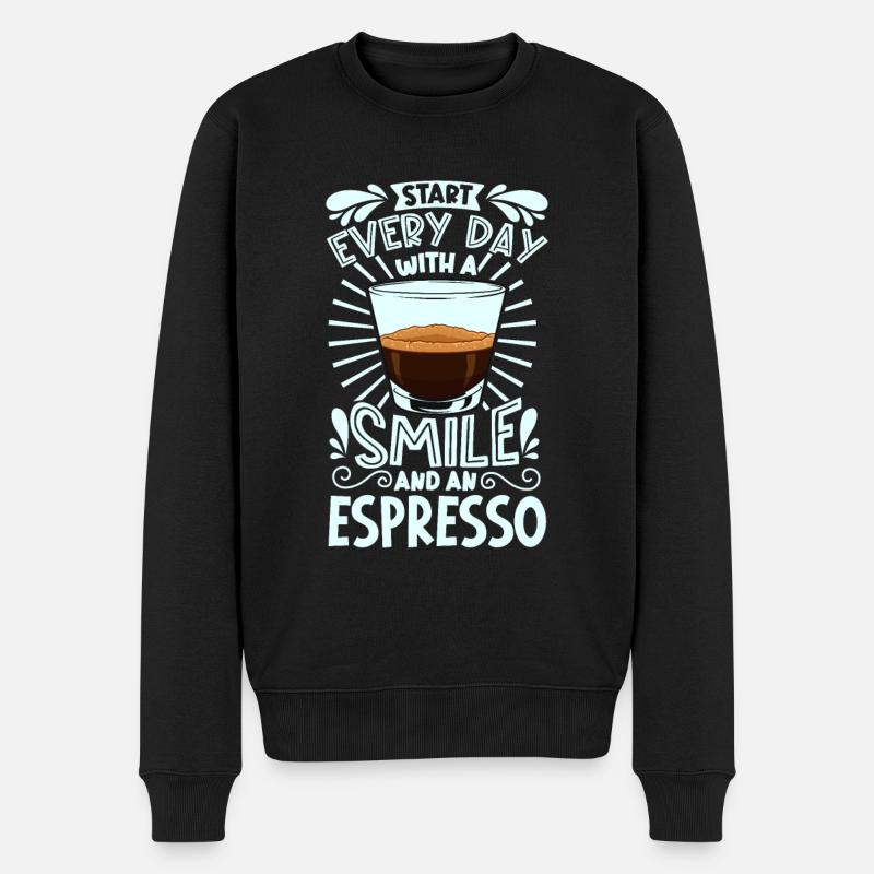Smile with espresso - Men's Premium Organic Jumper - black