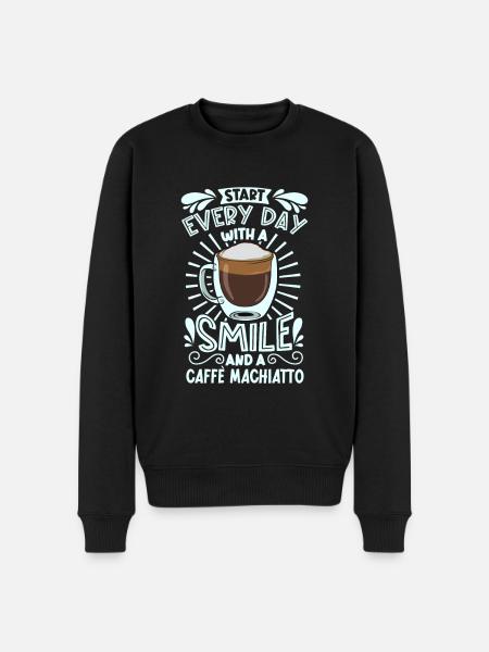 Smile with caffè macchiato - Men's Premium Organic Jumper - black