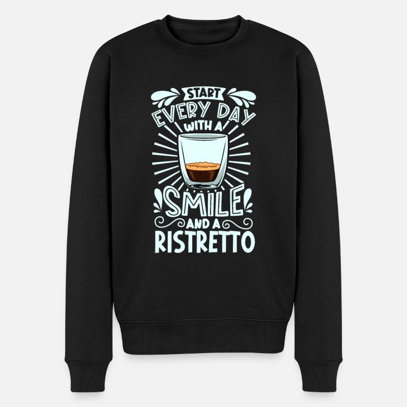 Smile with Ristretto - Men's Premium Organic Jumper - black