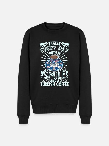 Smile with Turkish Coffee - Men's Premium Organic Jumper - black