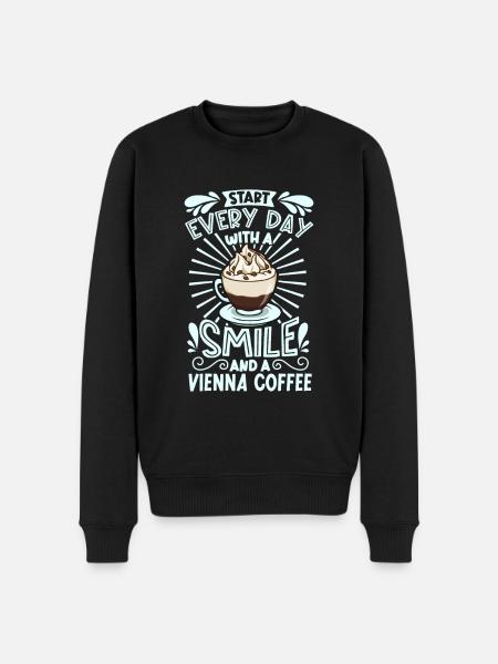 Smile with Vienna Coffee - Men's Premium Organic Jumper - black
