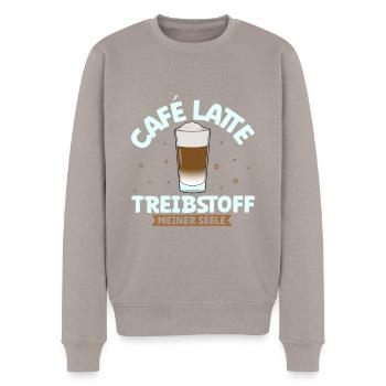 Mein Treibstoff ist Caffè Latte - Männer Premium Bio Pullover - Taupe - Vorne - Nico (187cm)
