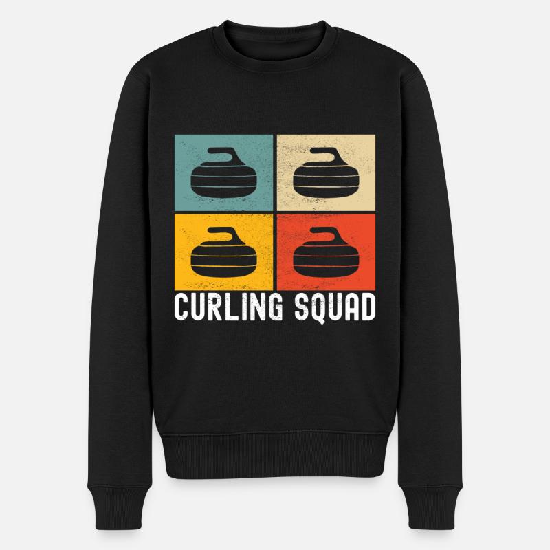 Joueurs de curling - Pull Premium bio Homme - noir