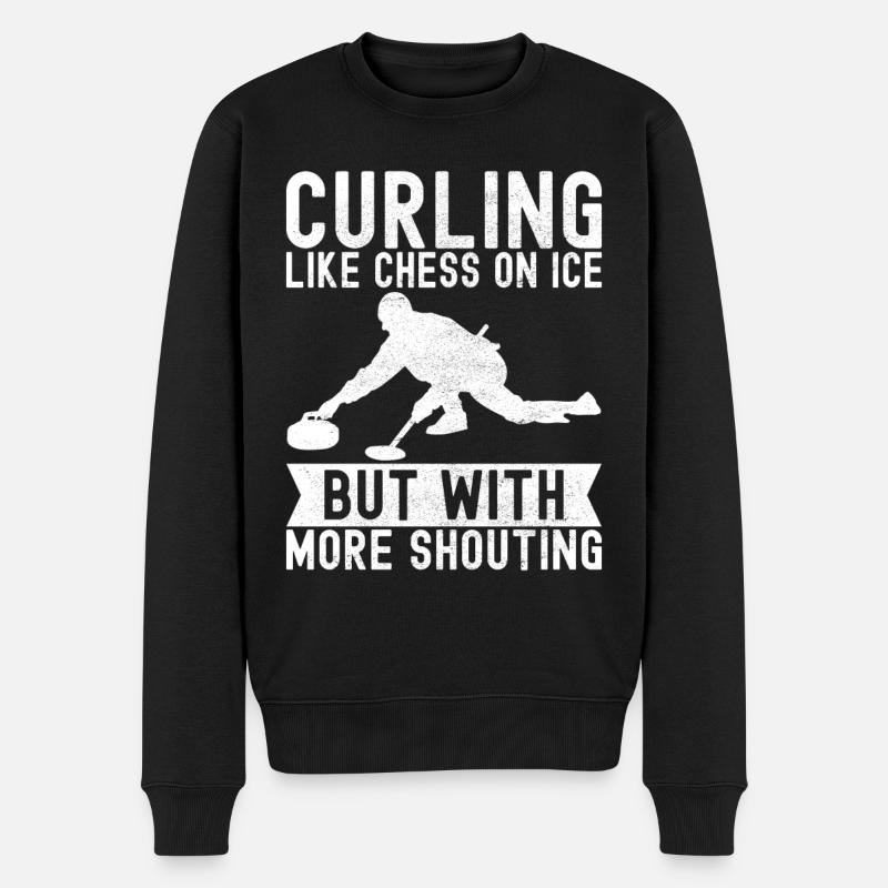 Joueurs de curling - Pull Premium bio Homme - noir