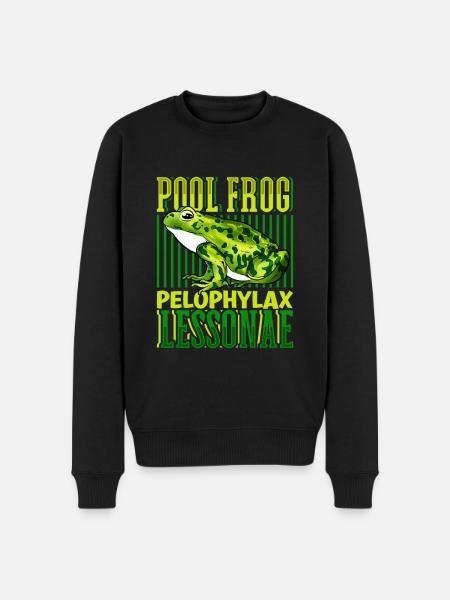 Kleiner Wasserfrosch - Männer Premium Bio Pullover - Schwarz