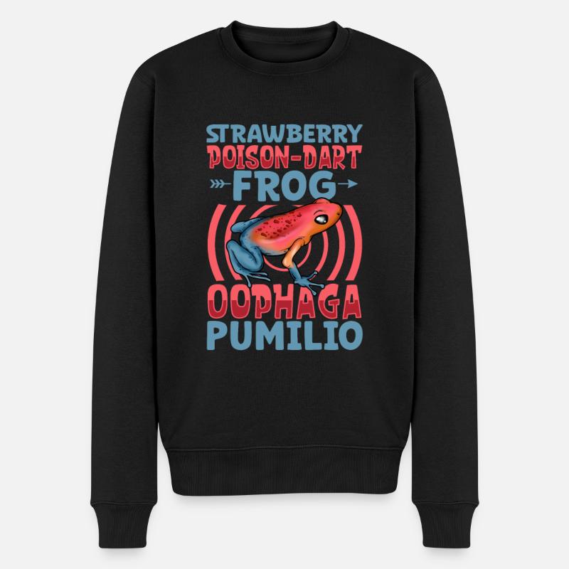 Erdbeerfröschchen - Männer Premium Bio Pullover - Schwarz