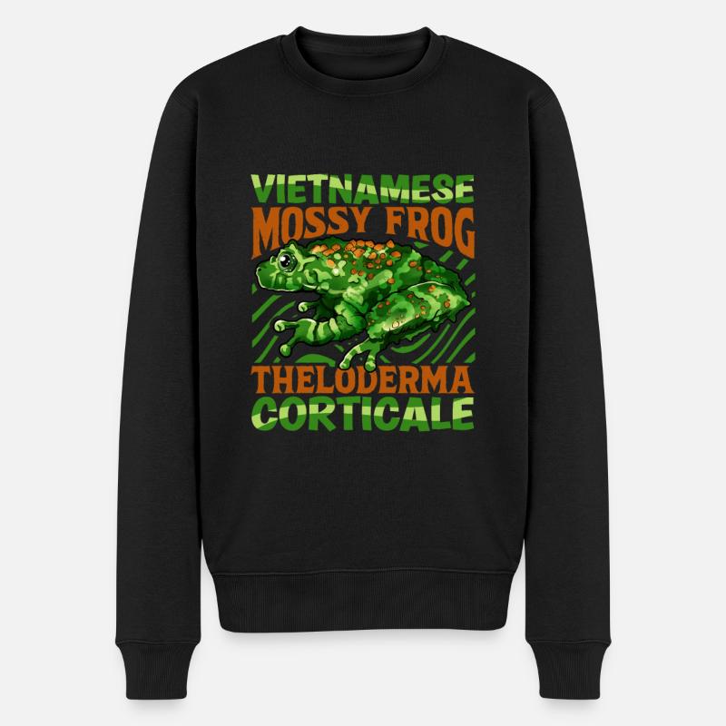 Vietnamesischer Moosfrosch - Männer Premium Bio Pullover - Schwarz