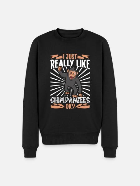I love chimpanzees - chimpanzee - Men's Premium Organic Jumper - black