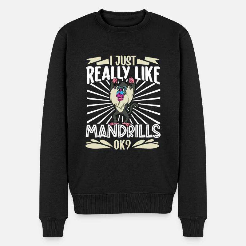 J’aime les mandrills - Mandrill - Pull Premium bio Homme - noir