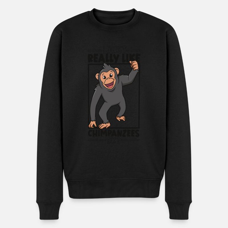 I love chimpanzees - chimpanzee - Men's Premium Organic Jumper - black
