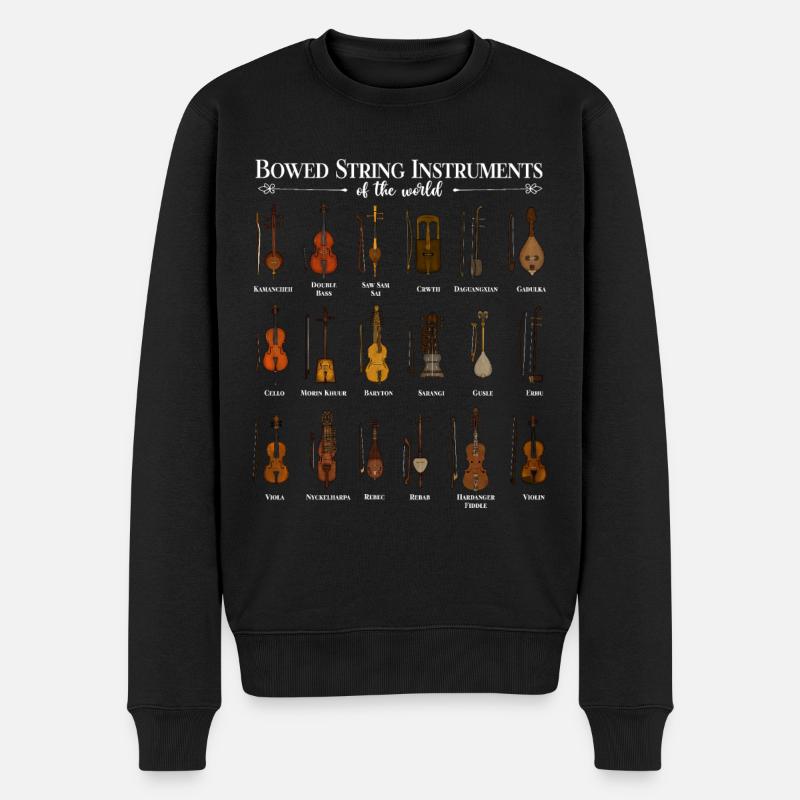 Various String Instruments - Men's Premium Organic Jumper - black