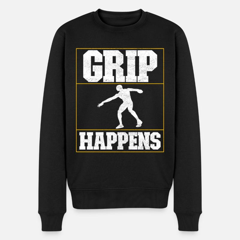 Discus thrower discus throw - Men's Premium Organic Jumper - black
