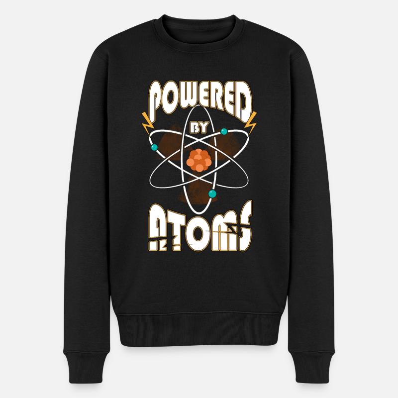 Powered by Atoms Lustig Sprüche Physik Geschenk - Männer Premium Bio Pullover - Schwarz